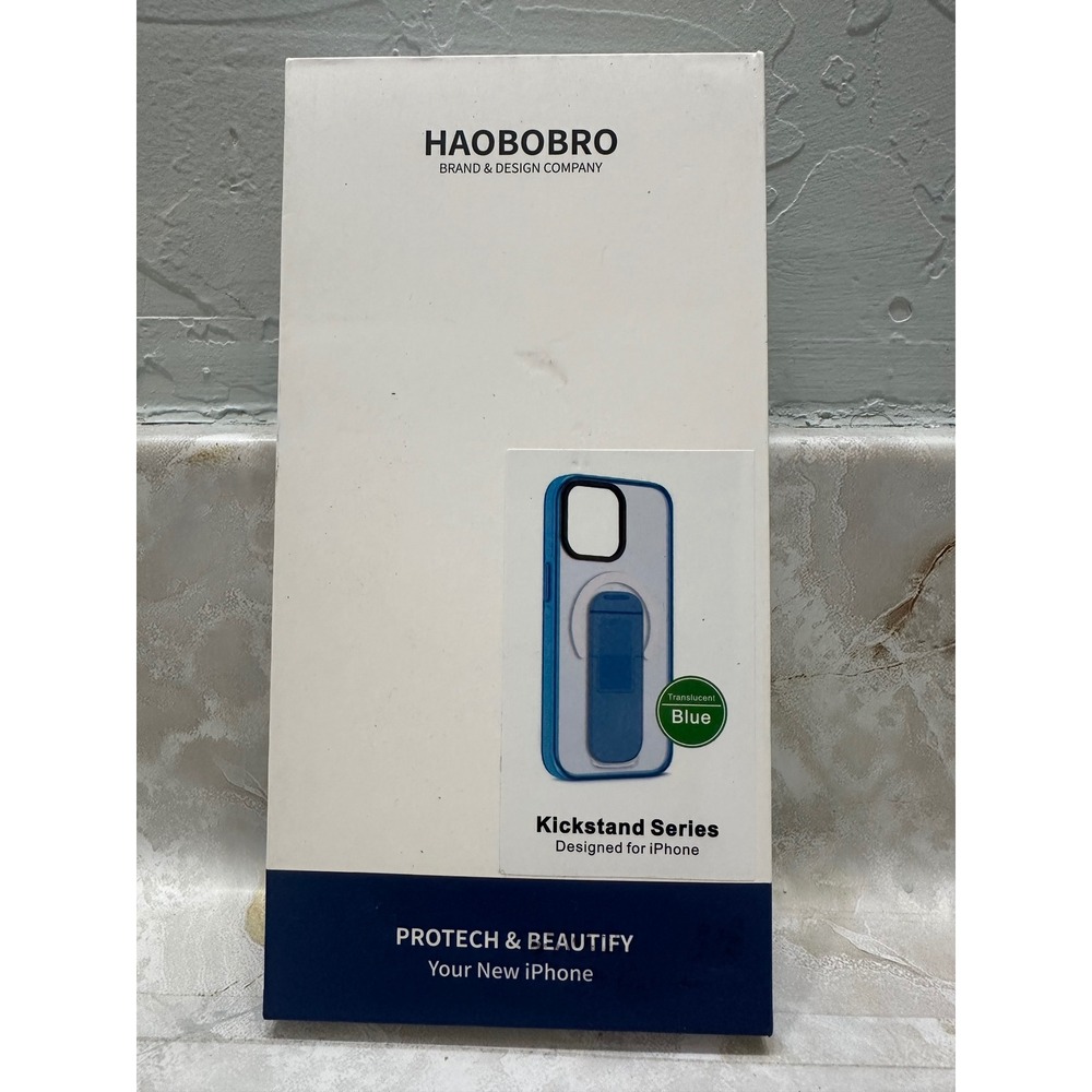 HAOBROBRO Kickstand Series Blue Translucent‎ Cell Phone Case Designed for iPhone